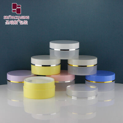 SRSQ Hervulbare PCR Plastic Cream Potten Glanzend oppervlak Cosmetische opslagpotten voor make-up