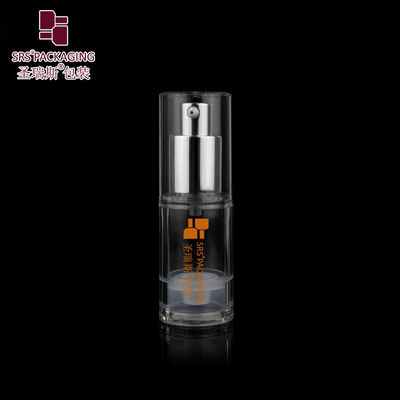 Transparent AS Airless Cosmetic Bottle 15ml 30ml 50ml Refillable Serum Lotion Packaging