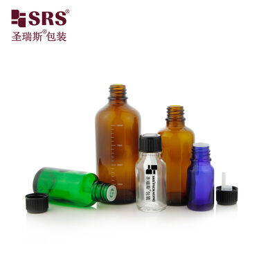 SRS Custom Logo Glazen Fles Met Euro Druppeldop Voor Aromatherapie Geurolie