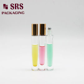10 ml doorzichtige dikbodemglasrol metalen balfles voor parfum olie