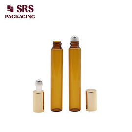 10 ml luxe dunne wand zak reisgrootte essentiële olie amber glas rolfles