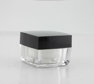 50 g doorzichtige pot met zwart plastic deksel huidverzorgingscrème acryl container