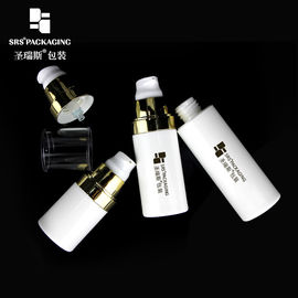 injectie witte plastic lotion fles met logo 1 oz luchtloze pomp flessen