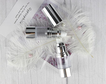 A0230 plastic doorzichtige zilveren aluminium schouder cosmetische heldere luchtloze pompfles