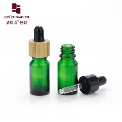 5 ml in voorraad glas lege bamboe druppelbak kleine essentiële olieflessen