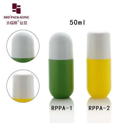 Pill Shape Cute Plastic Leeg Groothandel Custom Groen Kleur 50ml Roll On Flasje