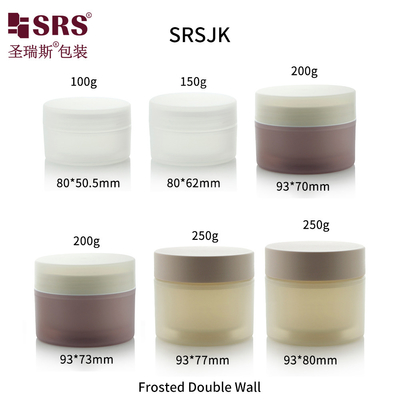 100g 150g 200g 250g Dubbelwand Plastic PP Jar Container