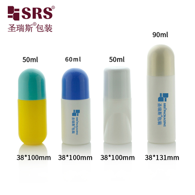 50 ml 60 ml 90 ml Big Size PP PCR Custom Color Recycled Eco-Friendly Roll On Deodorant Flasje