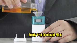 D043 Van dichterbij bekeken: 20g lege ovale vorm PP plastic anti-jeuk balsem deodorant container stick